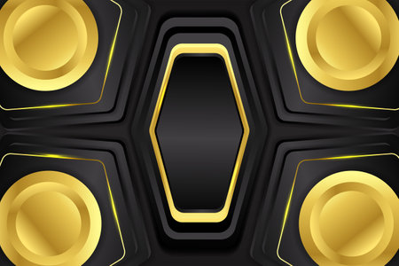 Abstract background diagonal shape with gold and black colorのイラスト素材