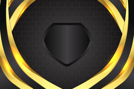 Abstract fluid background with black and gold colorのイラスト素材