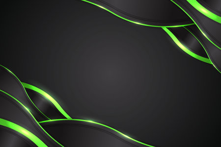 Abstract fluid background with black and green colorのイラスト素材