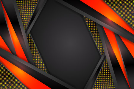 Abstract background rectangle shape with black and orange colorのイラスト素材