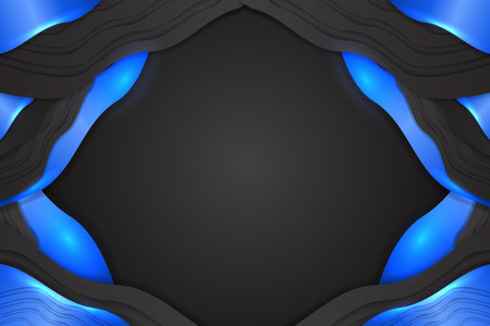 Abstract fluid background with black and blue colorのイラスト素材