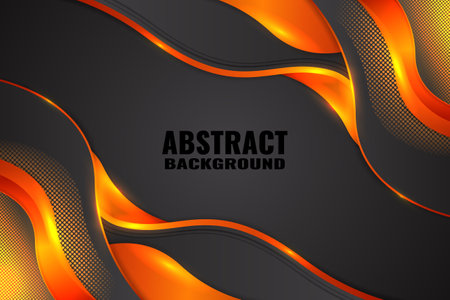 Abstract fluid background with black and orange colorのイラスト素材