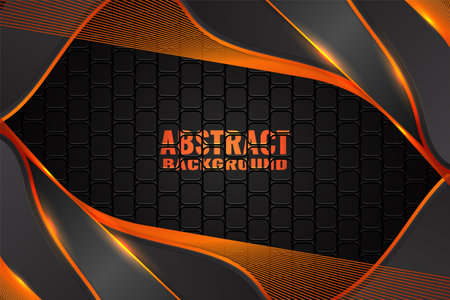 Abstract fluid background with black and orange colorのイラスト素材