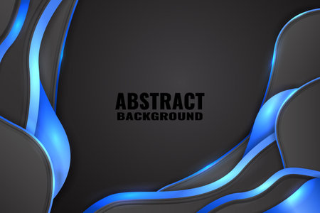 Abstract fluid background with black and blue colorのイラスト素材