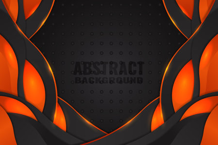 Abstract fluid background with black and orange colorのイラスト素材