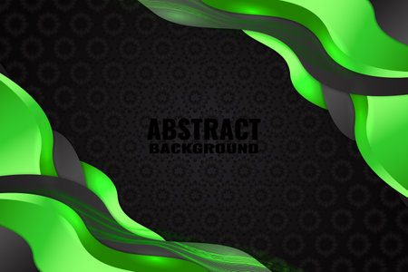 Abstract fluid background with black and green colorのイラスト素材
