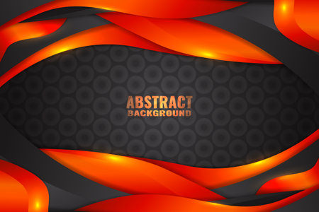 Abstract fluid background with black and orange colorのイラスト素材