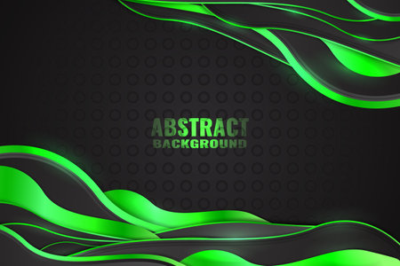 Abstract fluid background with black and green colorのイラスト素材