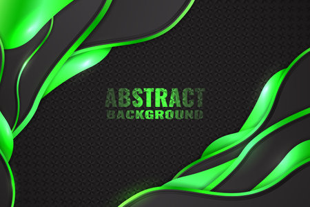 Abstract fluid background with black and green colorのイラスト素材