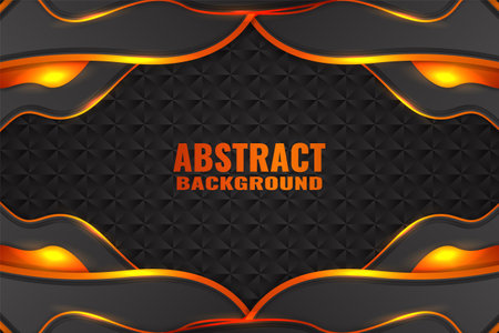 Abstract fluid background with black and orange colorのイラスト素材
