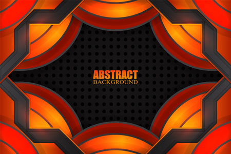 Abstract fluid background with black and orange colorのイラスト素材