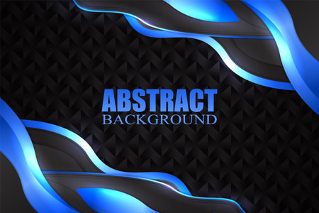 Abstract fluid background with black and blue colorのイラスト素材