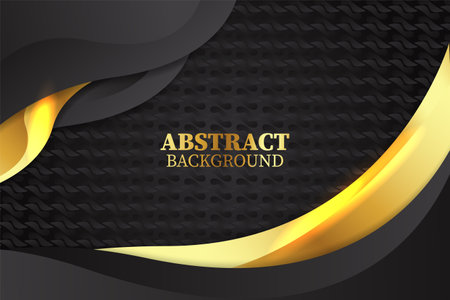 Abstract fluid background with black and gold colorのイラスト素材