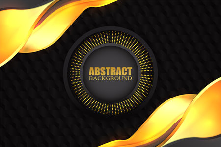 Abstract fluid background with black and gold colorのイラスト素材