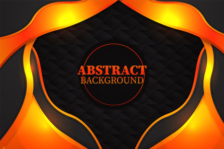 Abstract fluid background with black and orange colorのイラスト素材