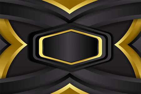 Abstract fluid background ellipse shape with black and gold colorのイラスト素材