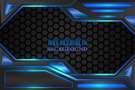 Modern background with black and blue colorのイラスト素材