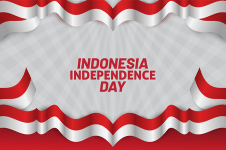 Indonesia Independence day background flagのイラスト素材