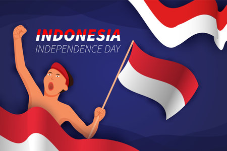 Indonesia happy Independence day backgroundのイラスト素材