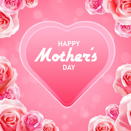 Happy Mother Day floral backgroundのイラスト素材