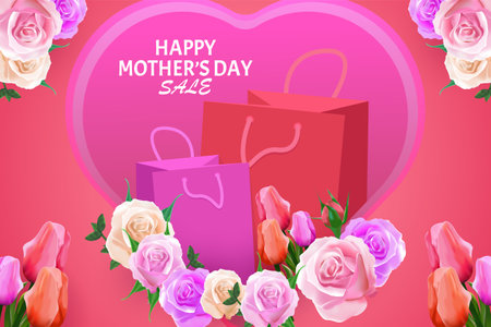 Happy Mother Day Sale backgroundのイラスト素材