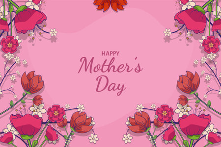 Flat Happy Mother Day backgroundのイラスト素材