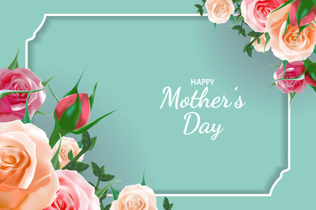 Happy Mother Day flowers backgroundのイラスト素材