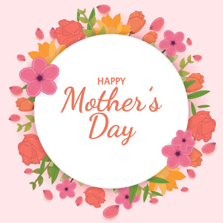 Happy Mother Day floral backgroundのイラスト素材