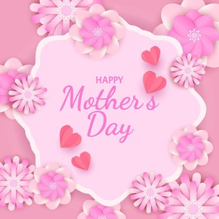 Background Happy Mother Day paper cutのイラスト素材