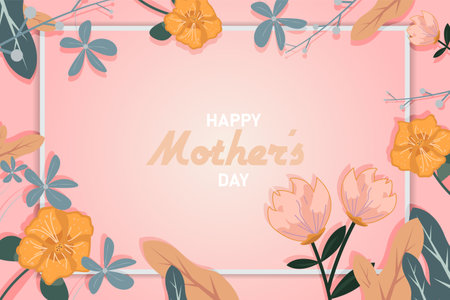 Happy Mother Day background flatのイラスト素材