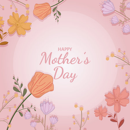 Flat Happy Mother day backgroundのイラスト素材