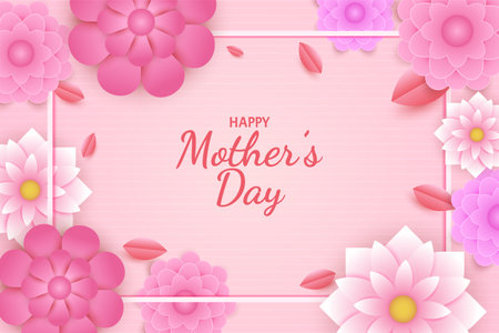 Flat Happy Mother Day backgroundのイラスト素材