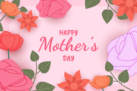 Happy Mother Day floral backgroundのイラスト素材