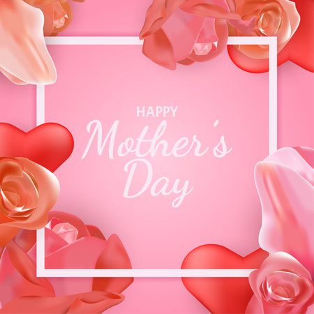 Happy Mother Day background and elementのイラスト素材