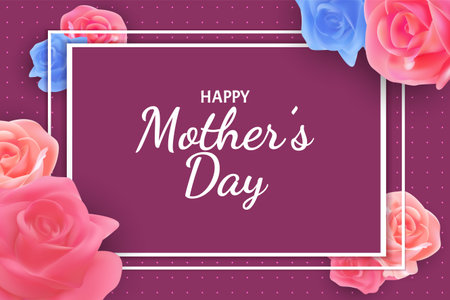 Happy Mother Day roses backgroundのイラスト素材