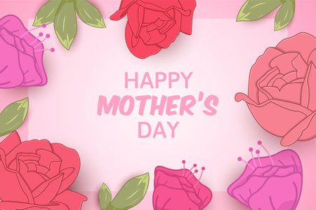 Happy Mother Day background flatのイラスト素材