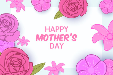 Happy Mother Day flat backgroundのイラスト素材
