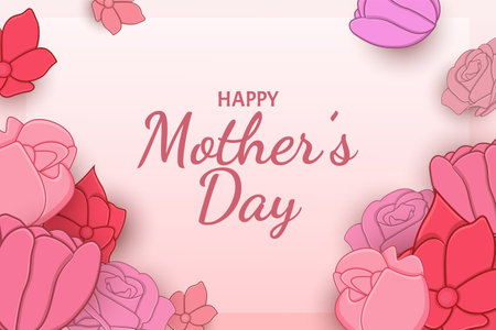 Flat Happy Mother Day backgroundのイラスト素材