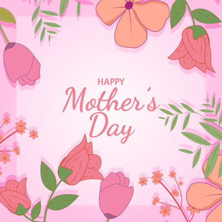 Happy Mother Day floral backgroundのイラスト素材