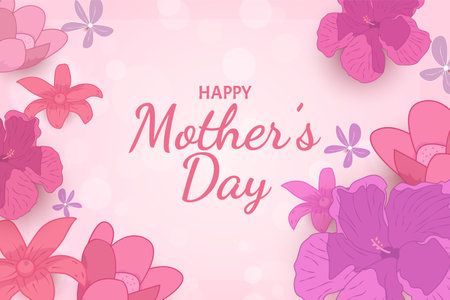 Happy Mother Day flat backgroundのイラスト素材