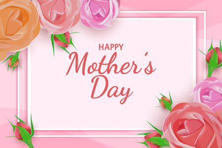 Roses Happy Mother day backgroundのイラスト素材