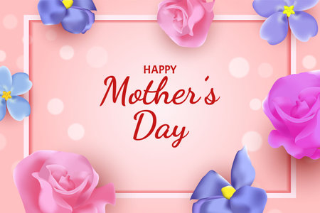 Happy Mother Day flower backgroundのイラスト素材