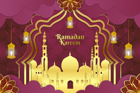 Ramadan Kareem Islamic Backgroundのイラスト素材