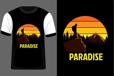 Paradise Retro Vintage T Shirt Designのイラスト素材