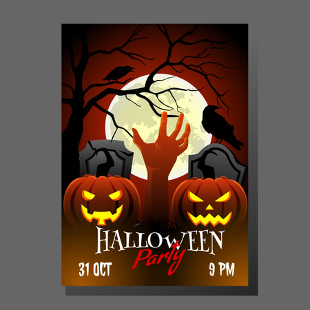 Halloween Party Poster Designのイラスト素材