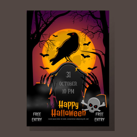 Happy Halloween Poster Designのイラスト素材