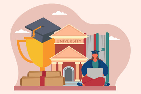 Graduation Day Flat Designのイラスト素材