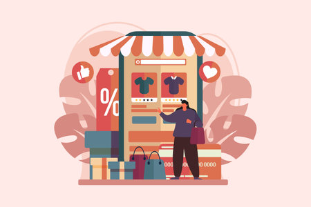 Online Shop Flat Designのイラスト素材