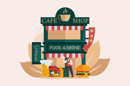 Cafe Flat Designのイラスト素材