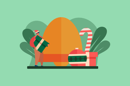 Merry Christmas Flat Designのイラスト素材